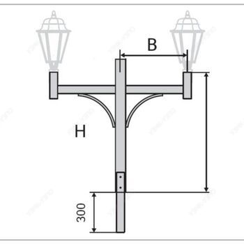Кронштейн торшерный двухрожковый К58-0,3-0,5-1-5 - Опоры и металлоконструкции