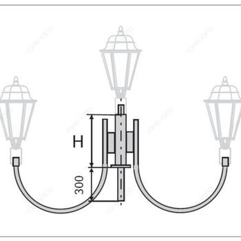 Кронштейн торшерный четырехрожковый К33-0,7-0,9-0-5 - Опоры и металлоконструкции
